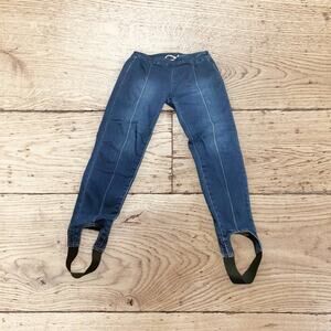 Soft Surroundings Med Wash Denim Blue Jeans with Foot Straps Skinny Size M